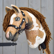 Hobby Horse Biscuit od LarDen, hnedo-biely plyšový Hobby Horse s čiernou ohlávkou