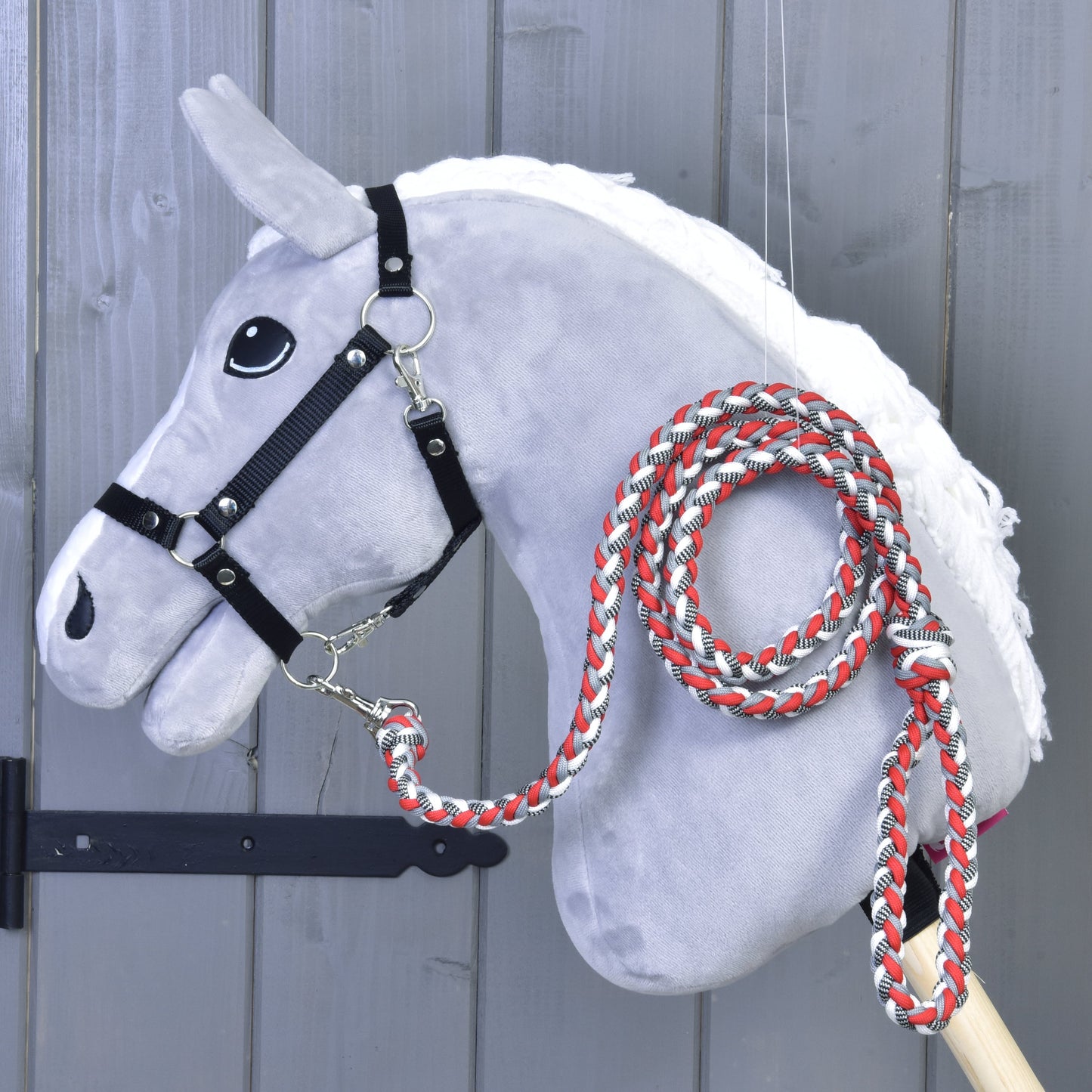 Hobby Horse - pletené vodidlo červená/biela 1
