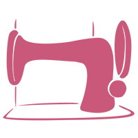 Minimalistická ružová ilustrácia šijacieho stroja na svetlosivom pozadí, vytvorená jednoduchými zakrivenými líniami a tvarmi, ktoré obkresľujú jeho podobu – ideálna na tvorenie alebo pre nadšencov do Hobby Horsingu.