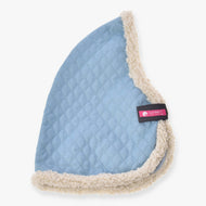 Hobby Horse Stable Blanket Sky Blue by LarDen with quilted blue fabric and white trim