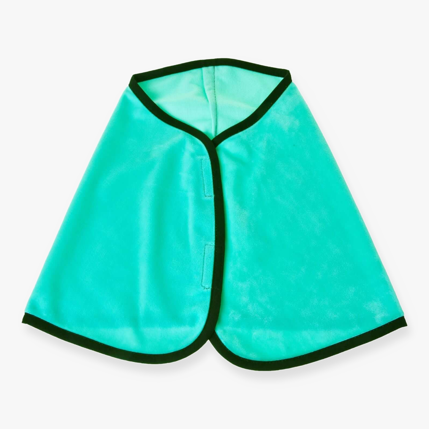 Deka Mint od Hobby Horse LarDen v jasne tyrkysovej farbe s čiernym lemovaním a výstrihom do V, položená naplocho na bielom pozadí. Vpredu sa zapína na suchý zips, čo ju robí ideálnou na tréningy koní.