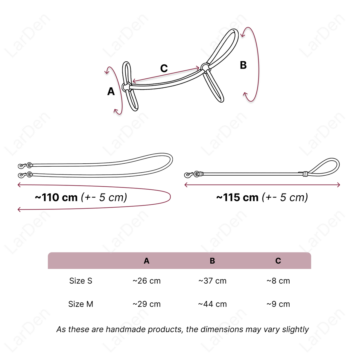 Size guide – Perfect Combination – EN