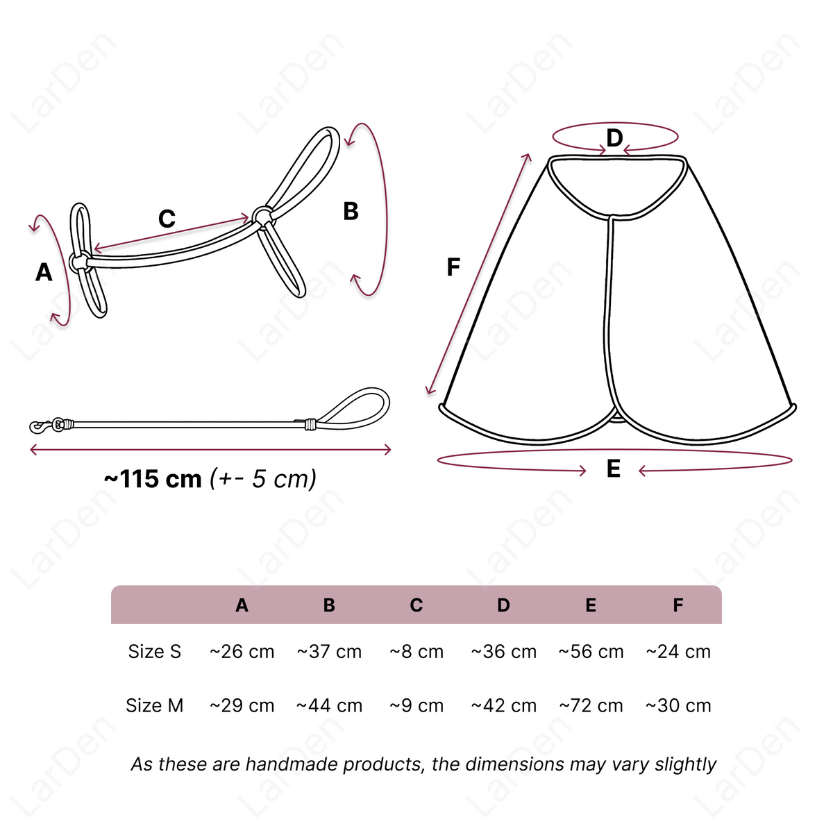 Size guide – Set Harmony – EN